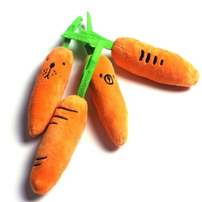 Pet Dog Puppy Chew Toy Squeaky Plush Sound Cute Vegetable Carrot Design Toys